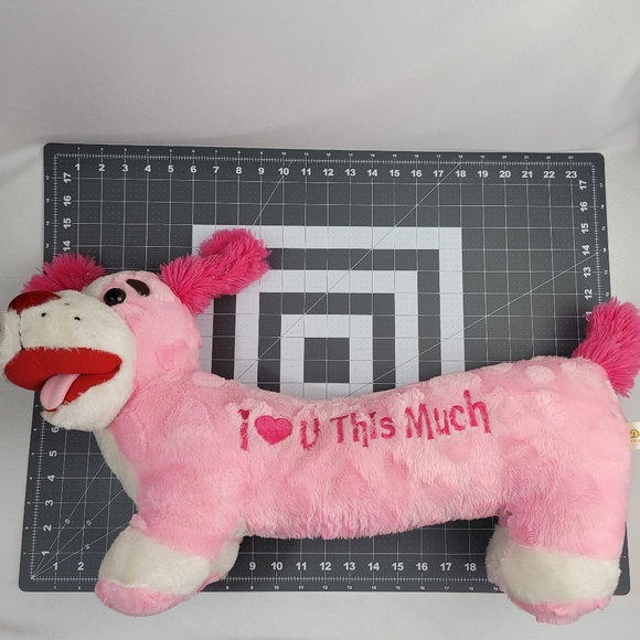 Dan Dee Collectors Choice I❤️U This Much Pink Dog Plush Plushie Stuffed Animal - Picture 2 of 14